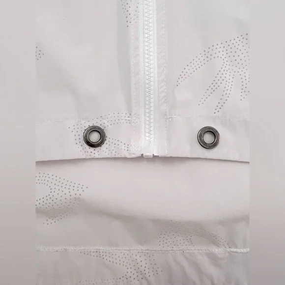 Nanette Lepore White Utility Sport Rain Jacket Stand-Up Collar M - Picture 7 of 8
